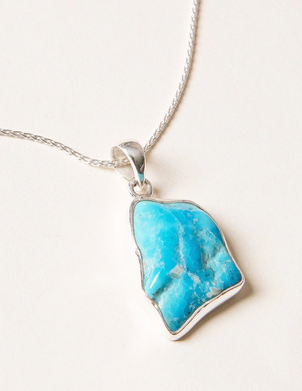 Turquoise Free Form Pendant - One Of A Kind