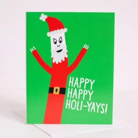 wacky waving inflatable tube man Christmas card, wacky wavers Santa card, inflatable tube Santa Christmas card