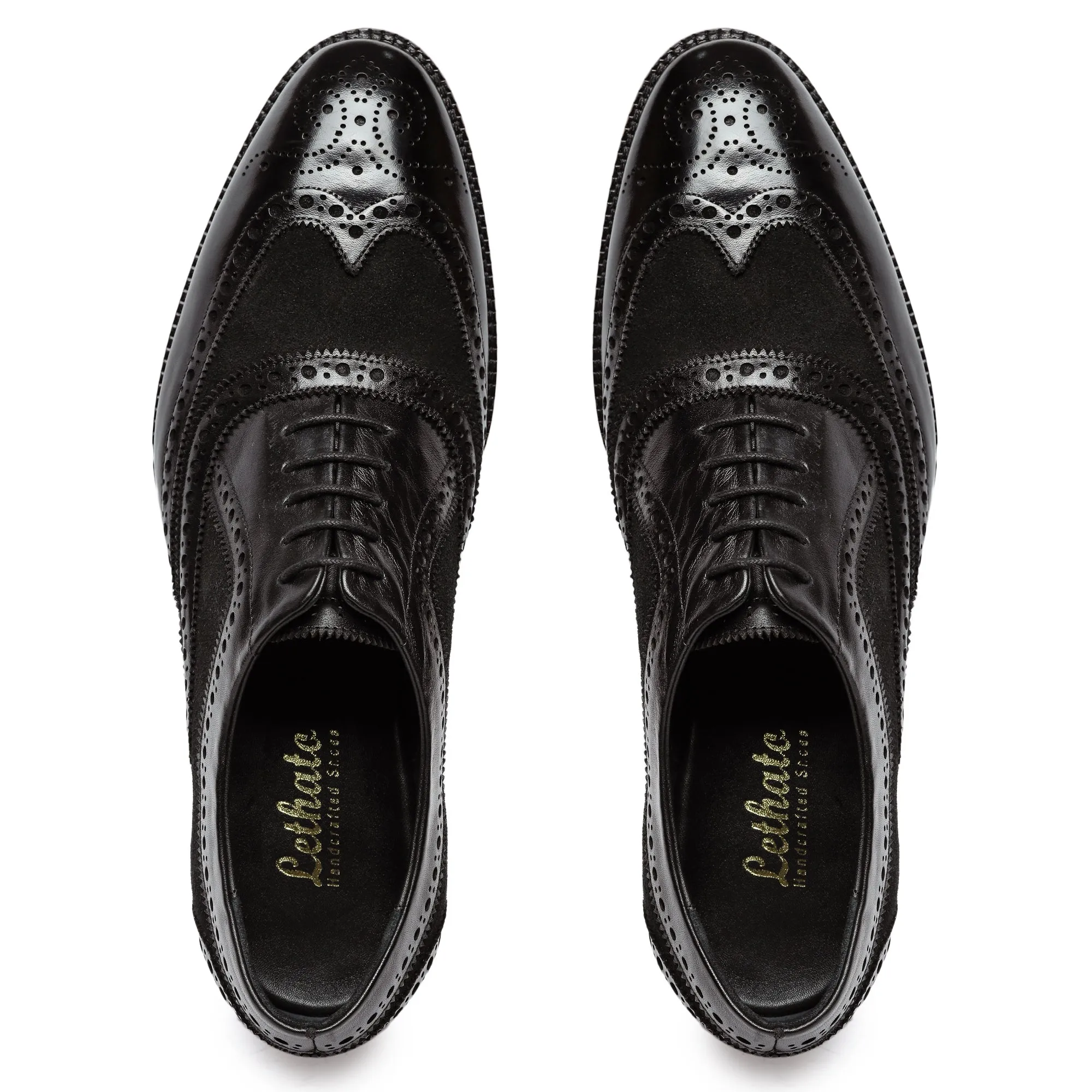 Wingtip Brogue Oxford- Black Suede