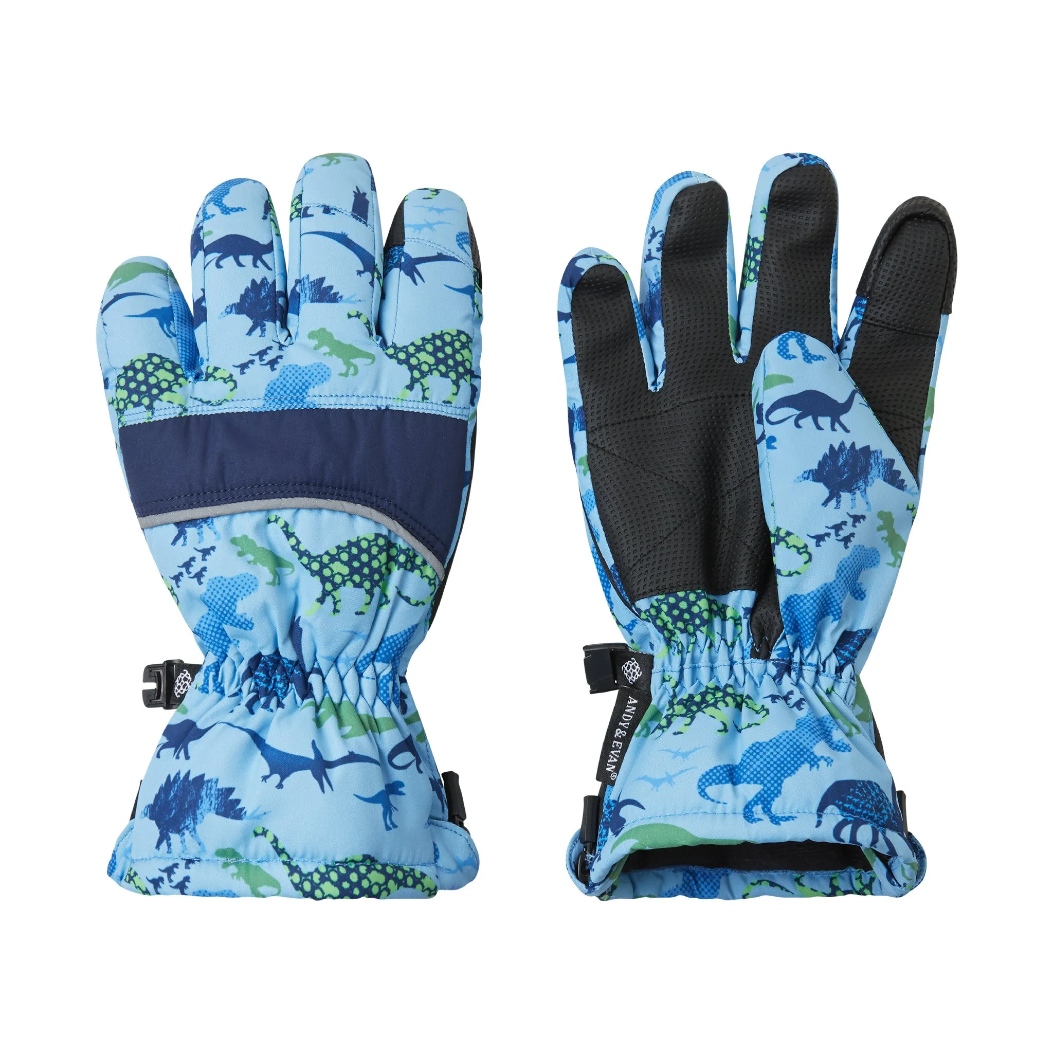 Winter & Ski Glove powered by ZIPGLOVE TECHNOLOGY | Blue Dinosaurs