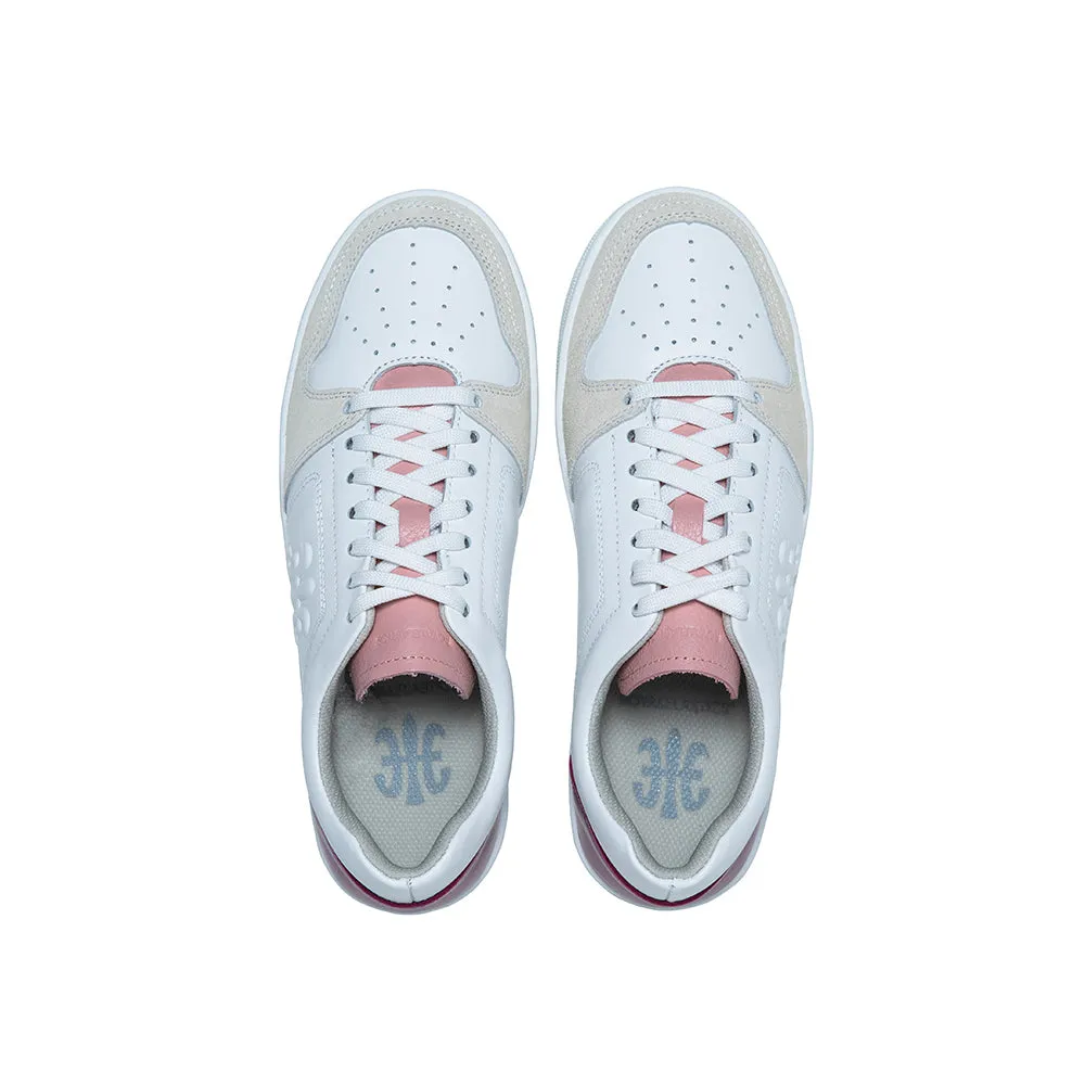 Women's Maker White Pink Red Logo Leather Sneakers 98214-016